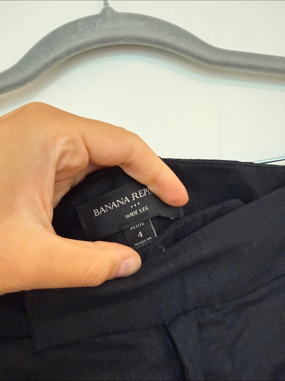 Banana Republic Linen Wide-Leg Black Pants US 4 PETITE